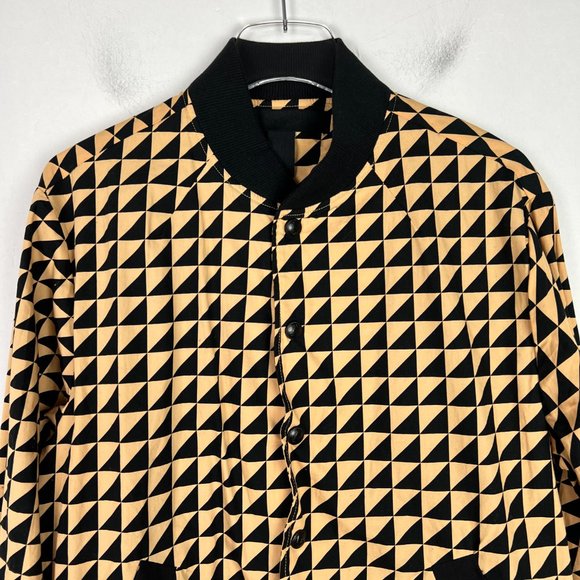 Black Scale Lightweight Triangle Geometric Print Jacket Size Medium M EUC D2135 - Picture 2 of 11